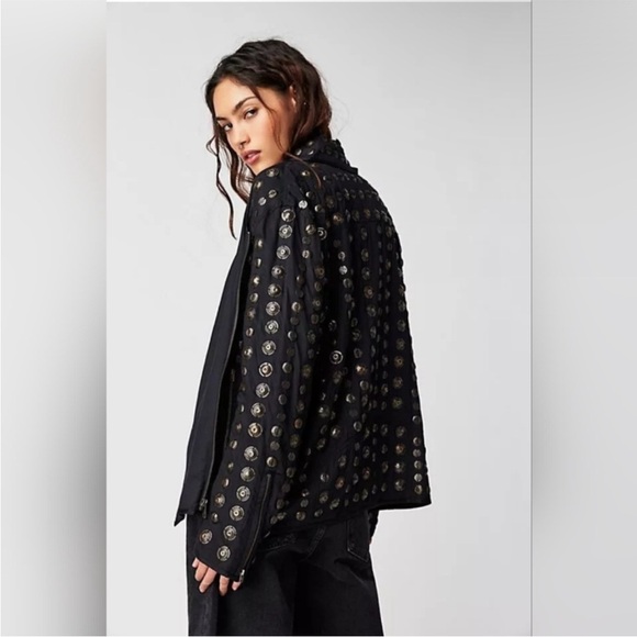 Free People Chelsea Coin Moto Jacket Size S $700 NWT - Picture 5 of 17